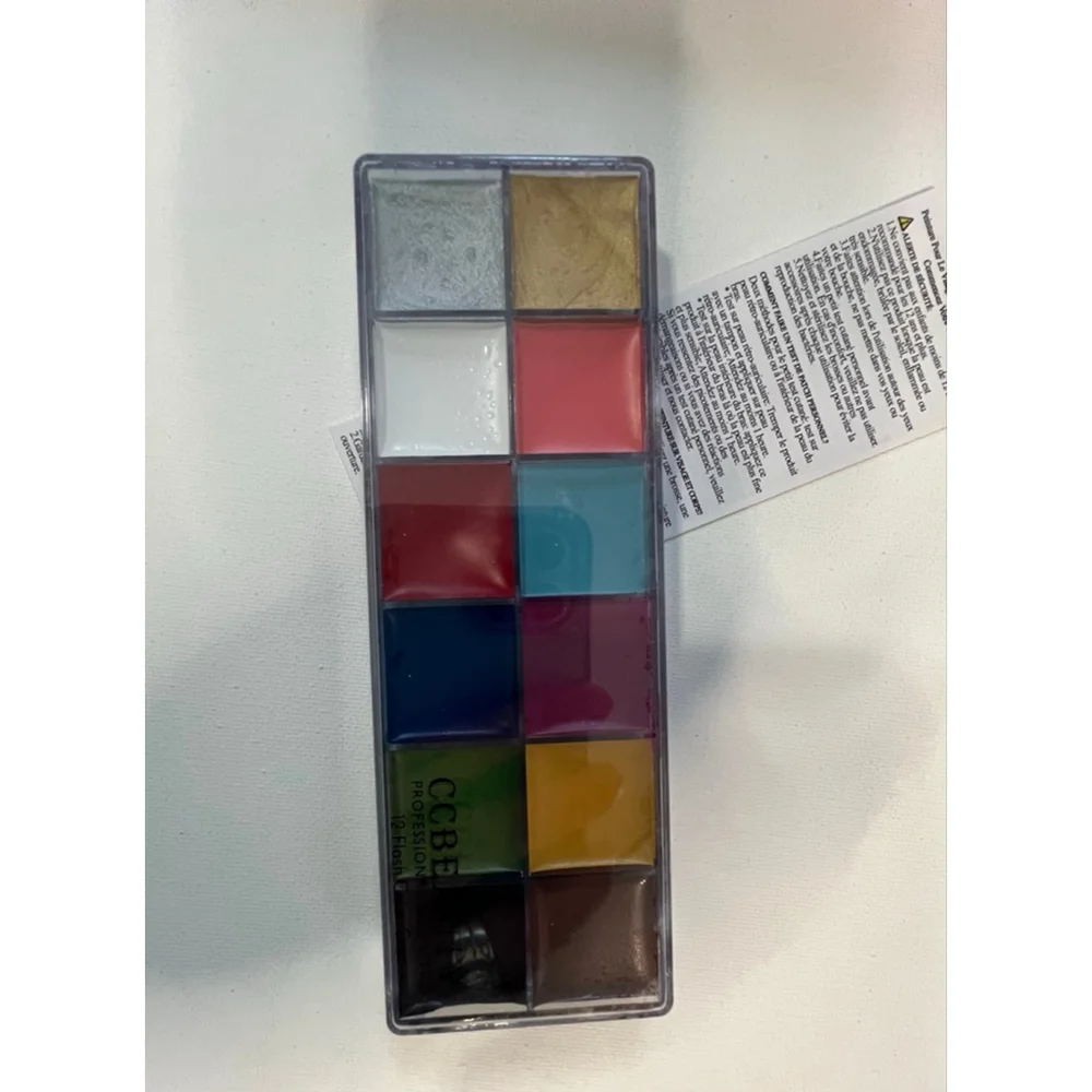 NWT CCBeauty Professional Cosmetics 12 Color Face And Body Paint With Brushes